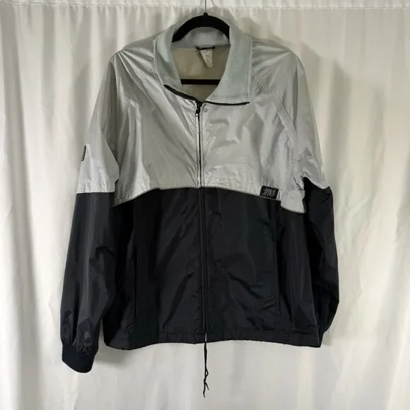 Frank Shorter Gore-Tex Jacket Men's Large Grey Black Full Zip Breathable Hooded - Picture 1 of 13